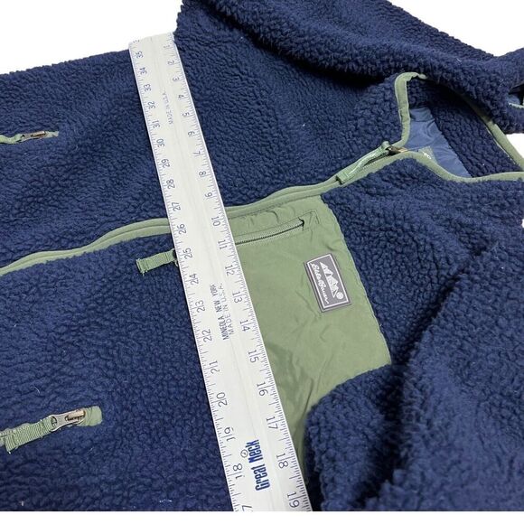 Eddie Bauer Jacket Youth L 14 Blue Zip Sherpa Fleece Layer Pockets Collarless - Picture 4 of 9